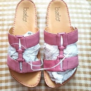 BOLO Leather Slip on Casual Sandals 6/ 36.5 New
